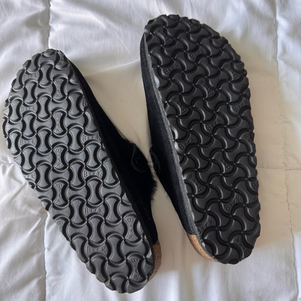 Birkenstock Boston Shearling Suede Leather Clogs - Picture 4 of 4